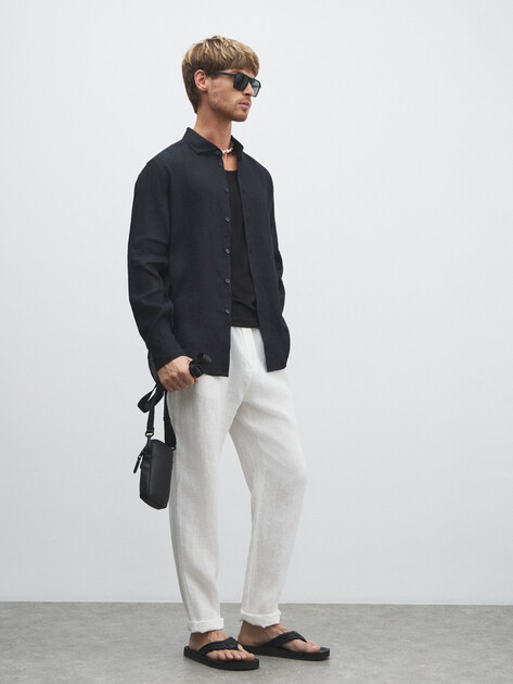 Мужская рубашка MAISON DAVID, Артикул 2024-541, черный | 4506413. Ракурс 2