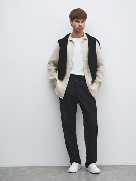 Мужская рубашка MAISON DAVID, Артикул 2024-541, светло-бежевый | 4506420. Ракурс 2