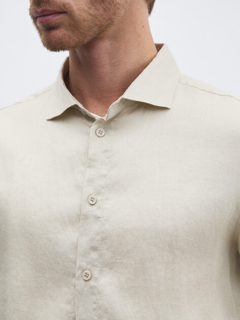 Мужская рубашка MAISON DAVID, Артикул 2024-541, светло-бежевый | 4506420. Ракурс 3