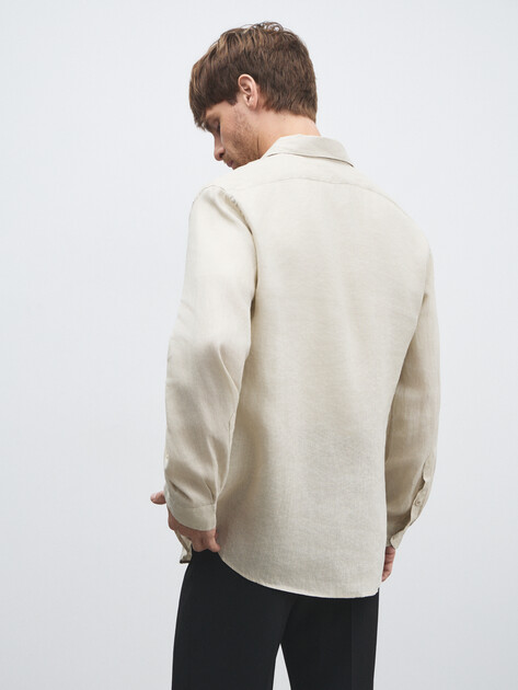 Мужская рубашка MAISON DAVID, Артикул 2024-541, светло-бежевый | 4506420. Ракурс 4