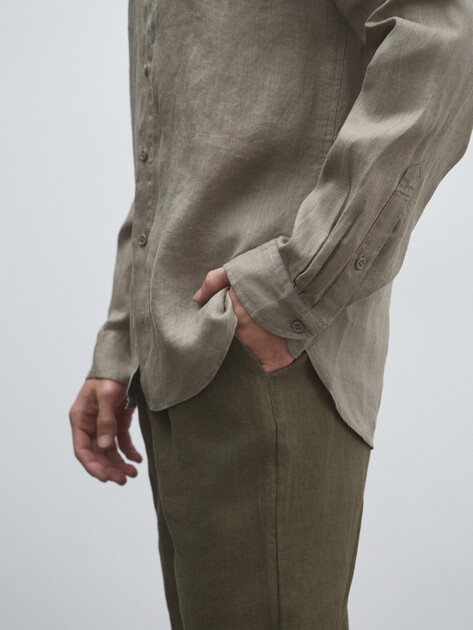 Мужская рубашка MAISON DAVID, Артикул 2024-541, серо-бежевый | 4506427. Ракурс 3