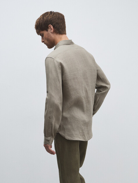 Мужская рубашка MAISON DAVID, Артикул 2024-541, серо-бежевый | 4506427. Ракурс 4