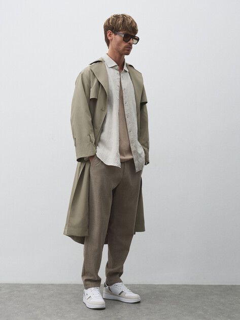 Мужская рубашка MAISON DAVID, Артикул 2024-541, пыльно-бежевый | 4506448. Ракурс 2