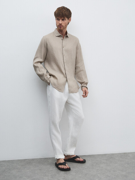 Мужская рубашка MAISON DAVID, Артикул 2024-541, зеленовато-бежевый | 4506462. Ракурс 2