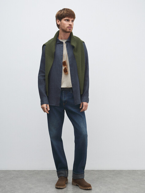 Мужская рубашка MAISON DAVID, Артикул 2024-541, сине-серый | 4506483. Ракурс 2