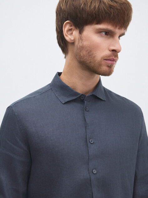 Мужская рубашка MAISON DAVID, Артикул 2024-541, сине-серый | 4506483. Ракурс 3