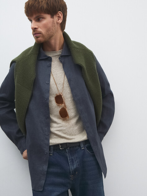 Мужская рубашка MAISON DAVID, Артикул 2024-541, сине-серый | 4506483. Ракурс 5