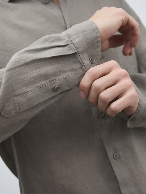 Мужская рубашка MAISON DAVID, Артикул 2024-541, хаки | 4506497. Ракурс 3