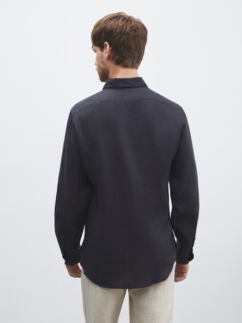 Мужская рубашка MAISON DAVID, Артикул 2024-541, темно-синий | 4506504. Ракурс 4