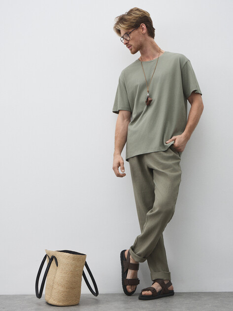 Мужские брюки MAISON DAVID, Артикул 2024-602K, серо-зеленый | 4506727. Ракурс 5