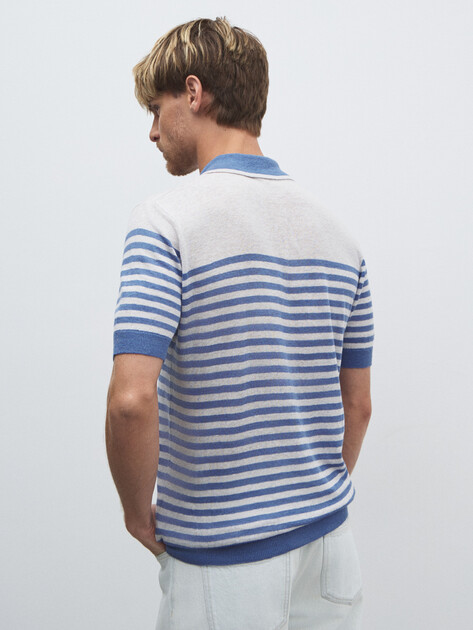 Мужское поло MAISON DAVID, Артикул 2024-154, синий | 4507440. Ракурс 4