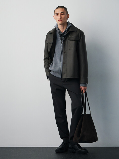 Мужской кардиган MAISON DAVID, Артикул 2024-097-1, серый | 4507488. Ракурс 2