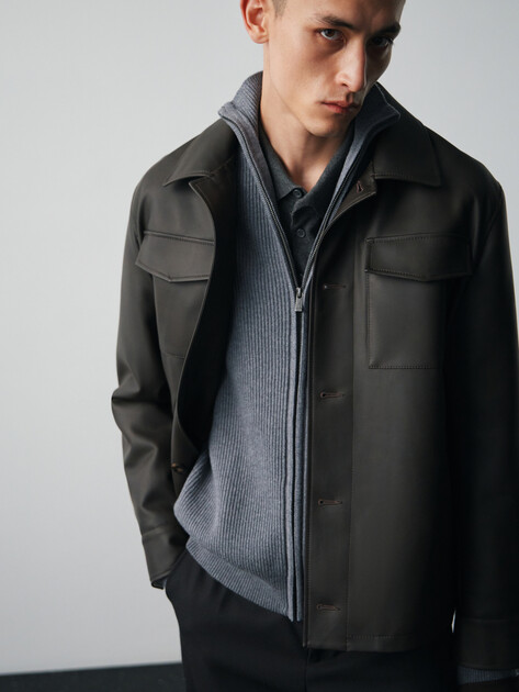 Мужской кардиган MAISON DAVID, Артикул 2024-097-1, серый | 4507488. Ракурс 5