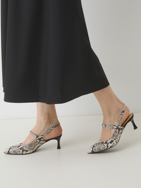 Женские туфли с открытой пяткой (слингбэк) GIOVANNI FABIANI, Артикул S25336-A, змеиный принт | 4515556. Ракурс 2