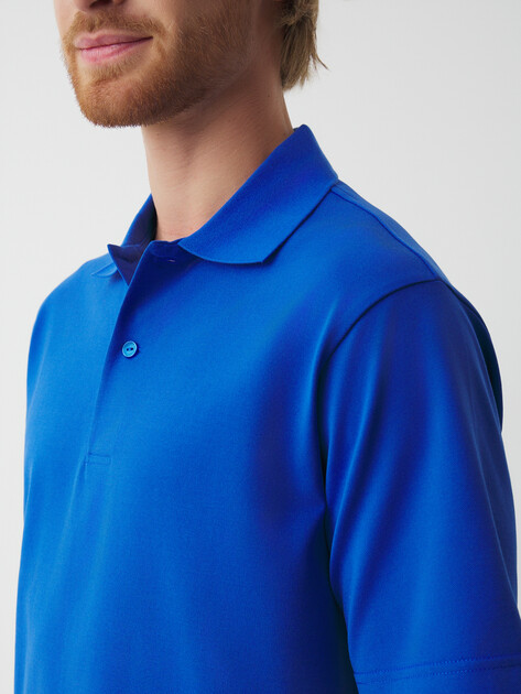 Мужское поло MAISON DAVID, Артикул MLY-24-110, ярко-синий | 4520244. Ракурс 3 Мужское поло MAISON DAVID, Артикул MLY-24-110, ярко-синий | 4520244. Ракурс 3