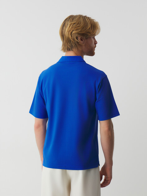 Мужское поло MAISON DAVID, Артикул MLY-24-110, ярко-синий | 4520244. Ракурс 4 Мужское поло MAISON DAVID, Артикул MLY-24-110, ярко-синий | 4520244. Ракурс 4