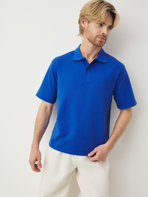 Мужское поло MAISON DAVID, Артикул MLY-24-110, ярко-синий | 4520244. Ракурс 5 Мужское поло MAISON DAVID, Артикул MLY-24-110, ярко-синий | 4520244. Ракурс 5