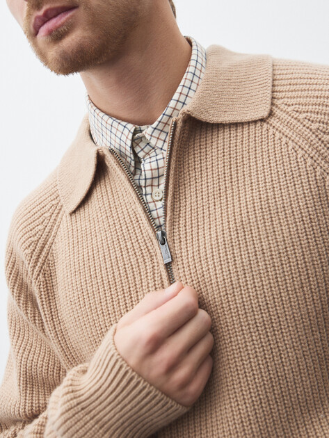 Мужской свитер MAISON DAVID, Артикул 2024-099, темно-бежевый | 4520731. Ракурс 3
