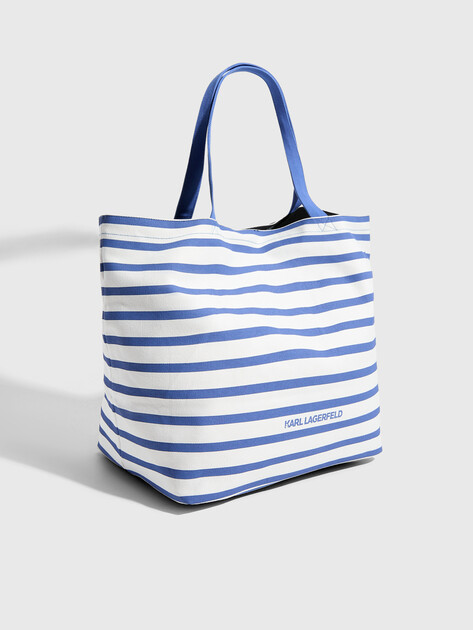 Женский шоппер KARL LAGERFELD ikon print stripe shop, Артикул A2W50025, белый | 4522019. Ракурс 3