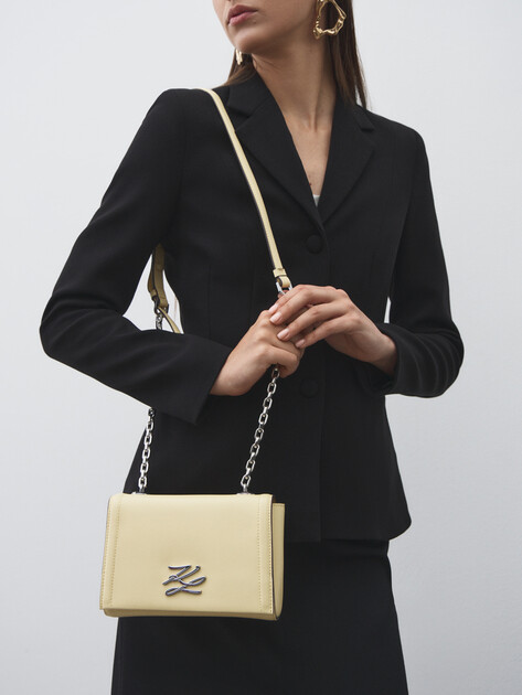 Женская сумка через плечо кросс-боди KARL LAGERFELD k/autograph sm crossbody, Артикул A1W30174, сливочный | 4522024. Ракурс 5