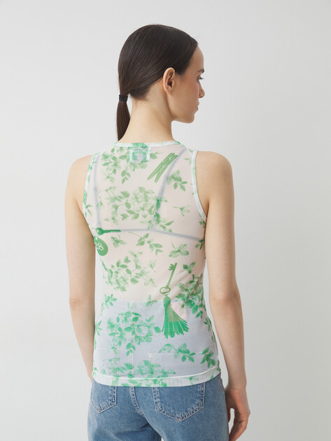 Топ MO5CH1NO JEANS SCARF PRINT, Артикул 1205, белый | 4522384. Ракурс 4 Топ MO5CH1NO JEANS SCARF PRINT, Артикул 1205, белый | 4522384. Ракурс 4