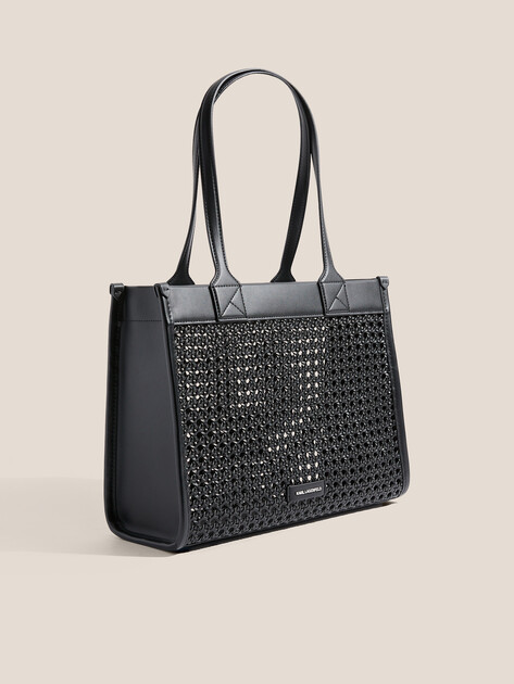 Женский тоут KARL LAGERFELD k/skuare md tote woven, Артикул A2W30052, черный | 4522416. Ракурс 3