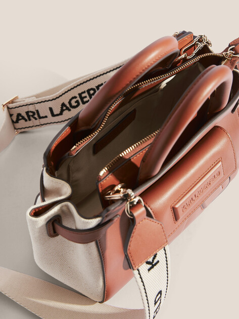 Женский тоут KARL LAGERFELD ikon/k sm tote canvas, Артикул A2W30169, светло-коричневый | 4522426. Ракурс 4