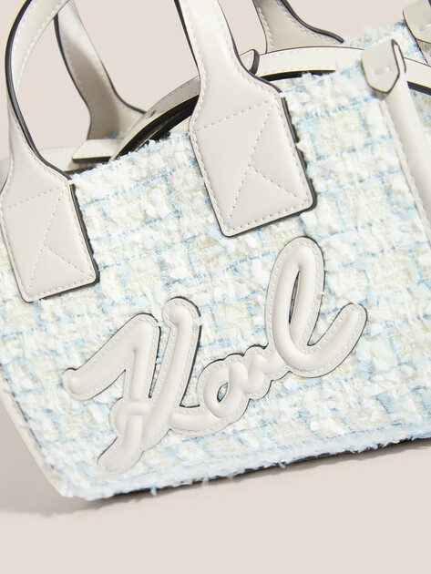 Женская сумка  KARL LAGERFELD k/skuare sm tote boucle, Артикул A2W30192, светло-голубой | 4522597. Ракурс 2