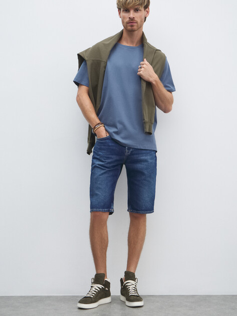 Мужская футболка MAISON DAVID, Артикул MLY24-113, серо-синий | 4524125. Ракурс 2