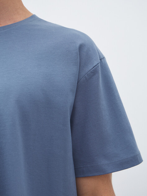 Мужская футболка MAISON DAVID, Артикул MLY24-113, серо-синий | 4524125. Ракурс 3