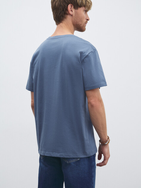 Мужская футболка MAISON DAVID, Артикул MLY24-113, серо-синий | 4524125. Ракурс 4