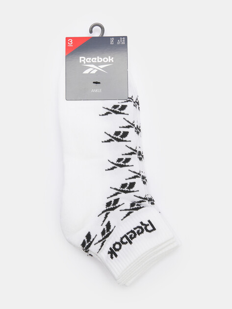 Мужские носки 3 шт. REEBOK ANKLE VECTOR SOCKS C 3P, Артикул R-0360, белый | 4525085. Ракурс 2
