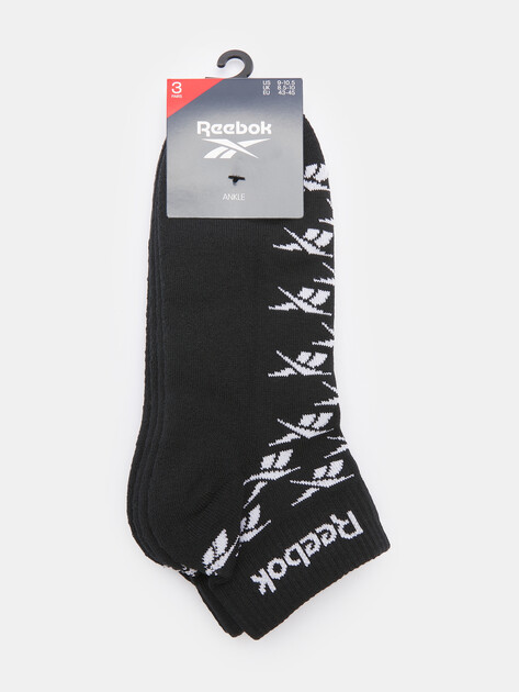 Мужские носки 3 шт. REEBOK ANKLE VECTOR SOCKS C 3P, Артикул R-0360, черный | 4525098. Ракурс 2