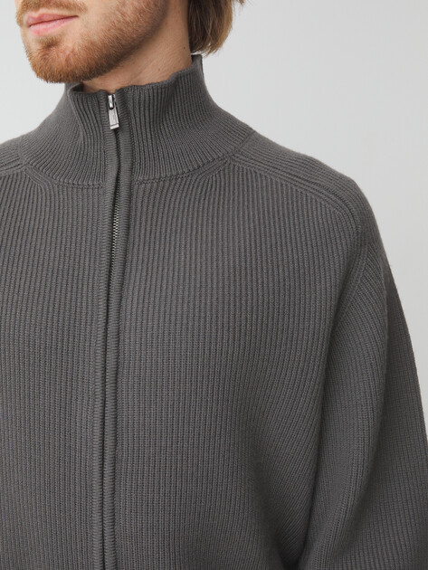Мужской кардиган MAISON DAVID, Артикул 2024-097, зелено-серый | 4525345. Ракурс 3