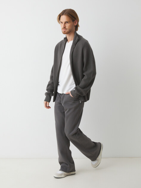 Мужской кардиган MAISON DAVID, Артикул 2024-097, зелено-серый | 4525345. Ракурс 5