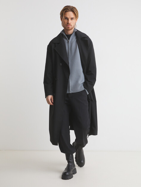 Мужской кардиган MAISON DAVID, Артикул 2024-097, зеленовато-серый | 4525373. Ракурс 2