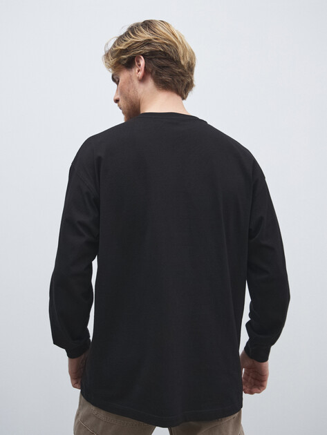 Мужской лонгслив MAISON DAVID, Артикул 2024-527, черный | 4525430. Ракурс 4