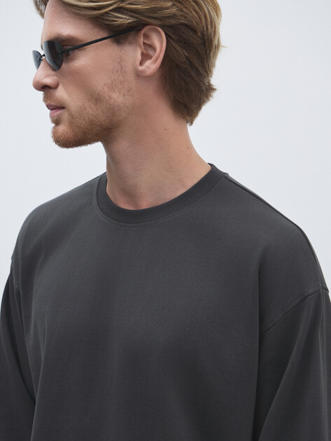 Мужской лонгслив MAISON DAVID, Артикул 2024-527, коричневато-серый | 4525437. Ракурс 3
