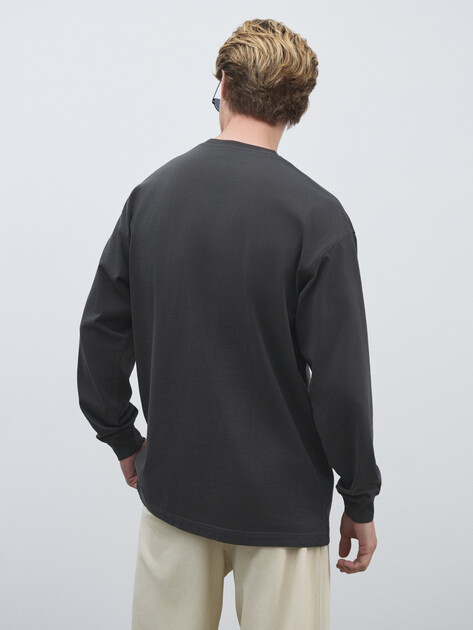 Мужской лонгслив MAISON DAVID, Артикул 2024-527, коричневато-серый | 4525437. Ракурс 4