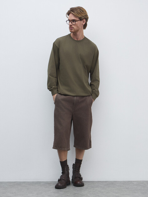 Мужской лонгслив MAISON DAVID, Артикул 2024-527, хаки | 4525458. Ракурс 2