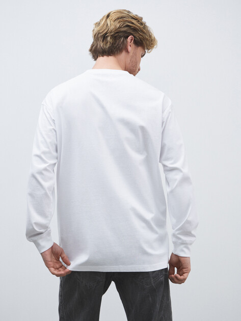 Мужской лонгслив MAISON DAVID, Артикул 2024-527, белый | 4525479. Ракурс 4