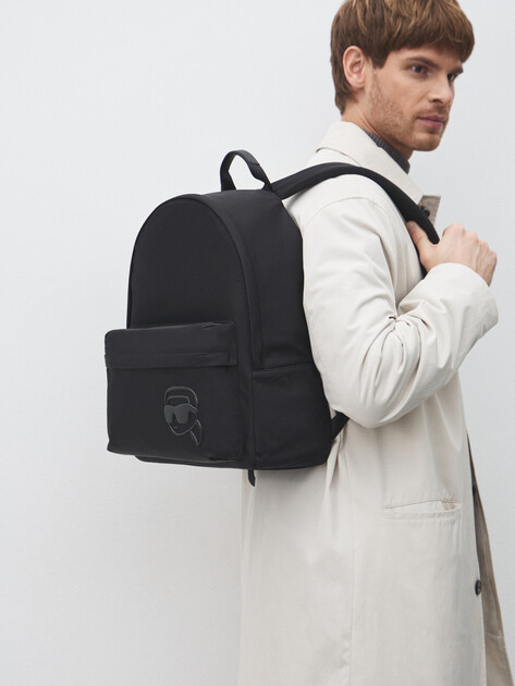 Мужской рюкзак KARL LAGERFELD k/ikon nylon tonal print bp, Артикул A2M30218, черный | 4525602. Ракурс 5