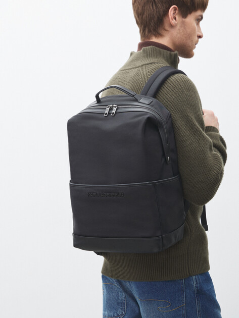 Мужской рюкзак KARL LAGERFELD k/essential nylon backpack, Артикул A2M30155, черный | 4525673. Ракурс 5