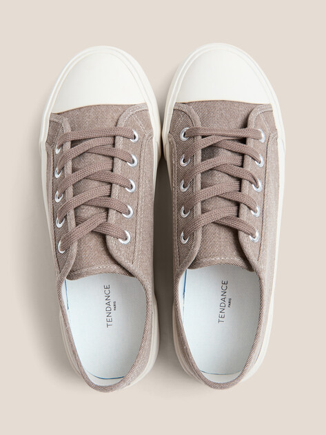 Женские кеды из денима TENDANCE, Артикул AQ-ZH-4-04, коричнево-серый | 4526094. Ракурс 4