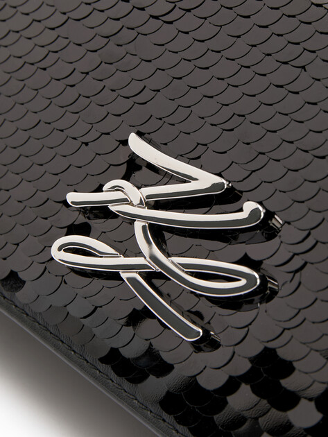 Клатч KARL LAGERFELD k/soiree autograph sequins, Артикул A2W30208, черный | 4526132. Ракурс 3 Клатч KARL LAGERFELD k/soiree autograph sequins, Артикул A2W30208, черный | 4526132. Ракурс 3