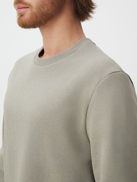Мужской свитшот из футера MAISON DAVID ANTOINE, Артикул ANTOINE, зелено-серый | 4526826. Ракурс 3