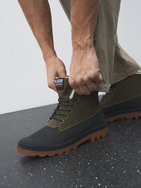 Мужские ботинки PALLADIUM PAMPA DUCK WL WP+, Артикул 79547, темно-зеленый | 4527037. Ракурс 6