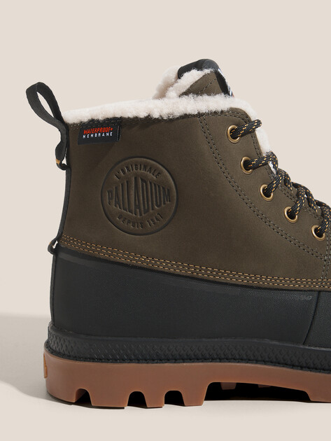 Мужские ботинки PALLADIUM PAMPA DUCK WL WP+, Артикул 79547, темно-зеленый | 4527037. Ракурс 3