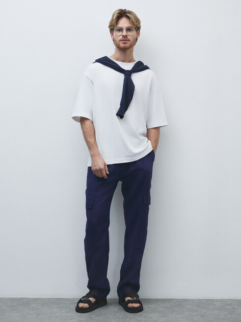 Мужские брюки карго MAISON DAVID, Артикул MLY24-112-3, синий | 4528528. Ракурс 2