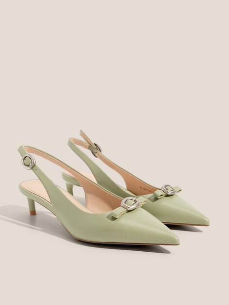 Женские туфли с открытой пяткой (слингбэк) TENDANCE, Артикул V1339-515, бежево-зеленый | 4529337. Ракурс 2